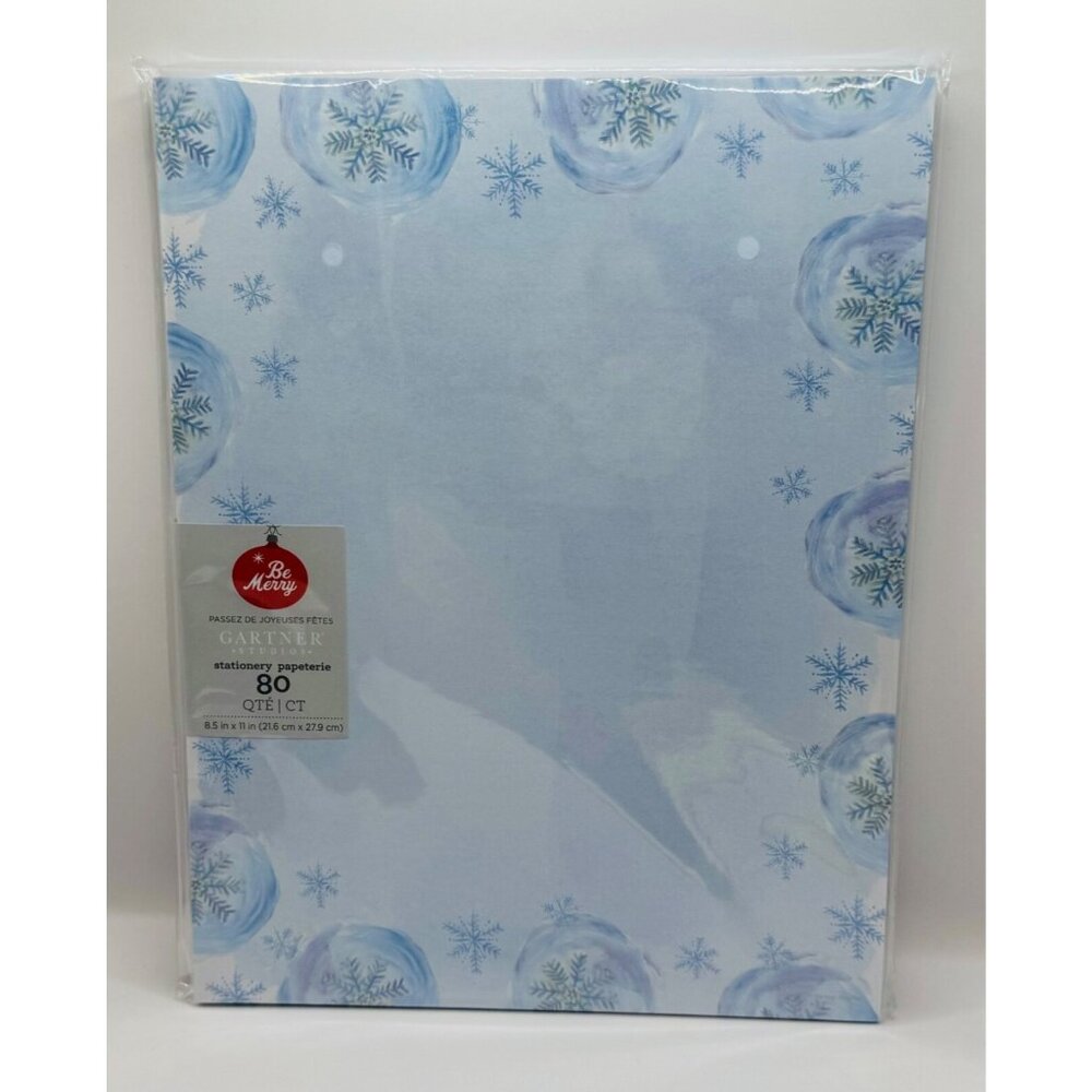 Christmas/Winter Blue Snowflake stationery Gartner Studios 80 count